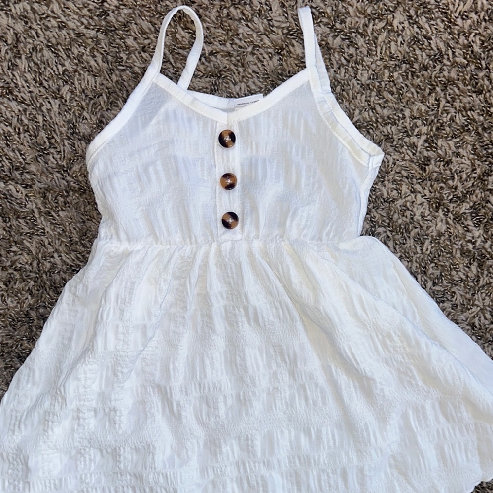 White Sleeveless Kids Dress